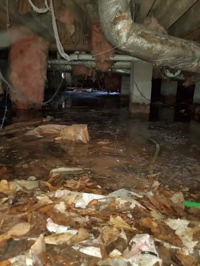 Crawl space flood assessment for Commercial Water Damage Restoration in Hollister
