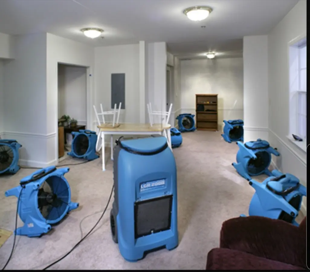 Air movers and dehumidifier setup for Water Extraction & Removal in Hollister